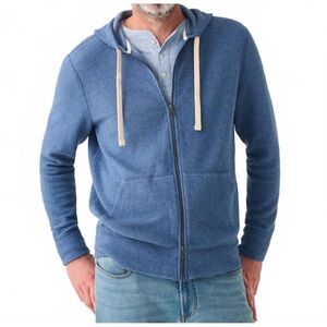 Faherty Men’s Surf Waffle Full Zip Hoodie Sz XL Blue MKS2305
